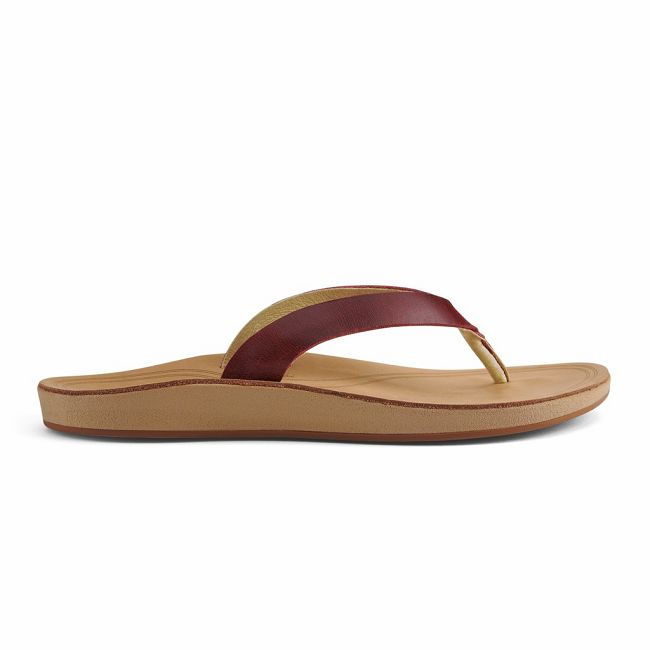 Olukai Women's Nonohe Flip Flop - Terra / Golden Sand US593-271